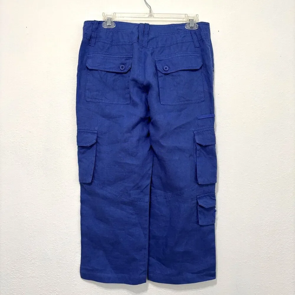 Orvis Mens Linen Cargo Pants Size 10 Casual Coastal Minimalist Capsule Preppy